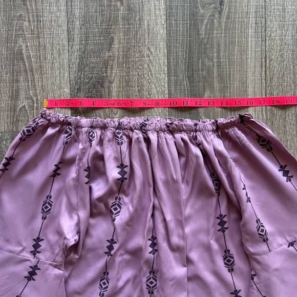 NWT Lascana Women's 14 Purple Off-the-Shoulder Bohemian Blouse Flutter Sleeves - Picture 7 of 9